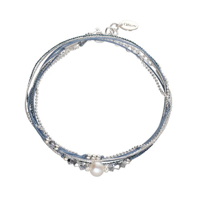 BRACELET MELANIE PERLE - BLEU CIEL